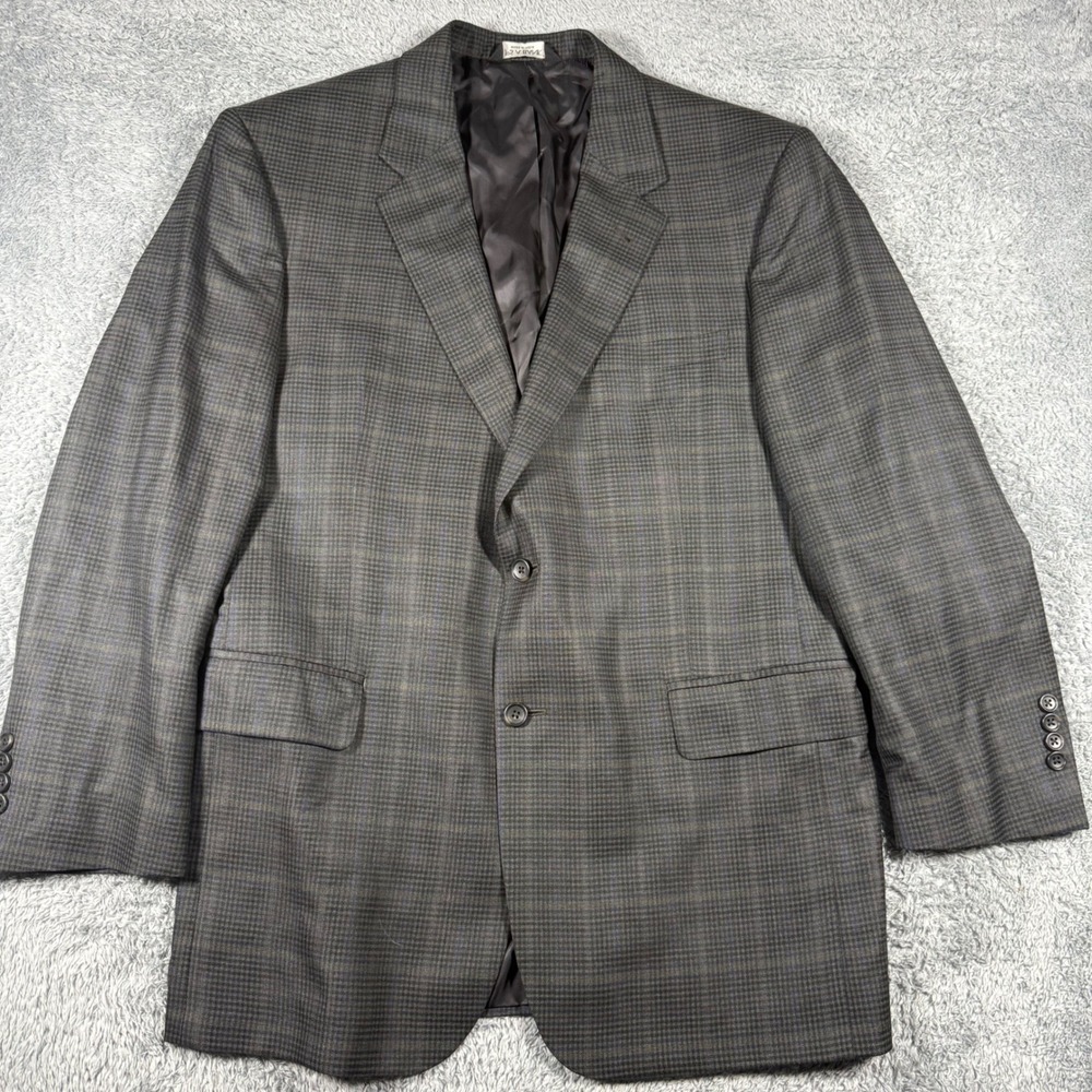 Jos. A. Bank Sport Coat Mens 44R Silk Wool Windowpane Multicolor Plaid Jacket - Picture 2 of 10